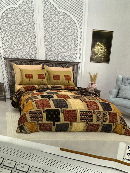 Luxurious King Size Ethnic Indian Print Cotton Bedsheet Set with 2 Pillow Covers – Transform Your Bedroom into a Cozy Exotic Retreat! ️ (108x108 Inches, Ultra-Soft & Durable)