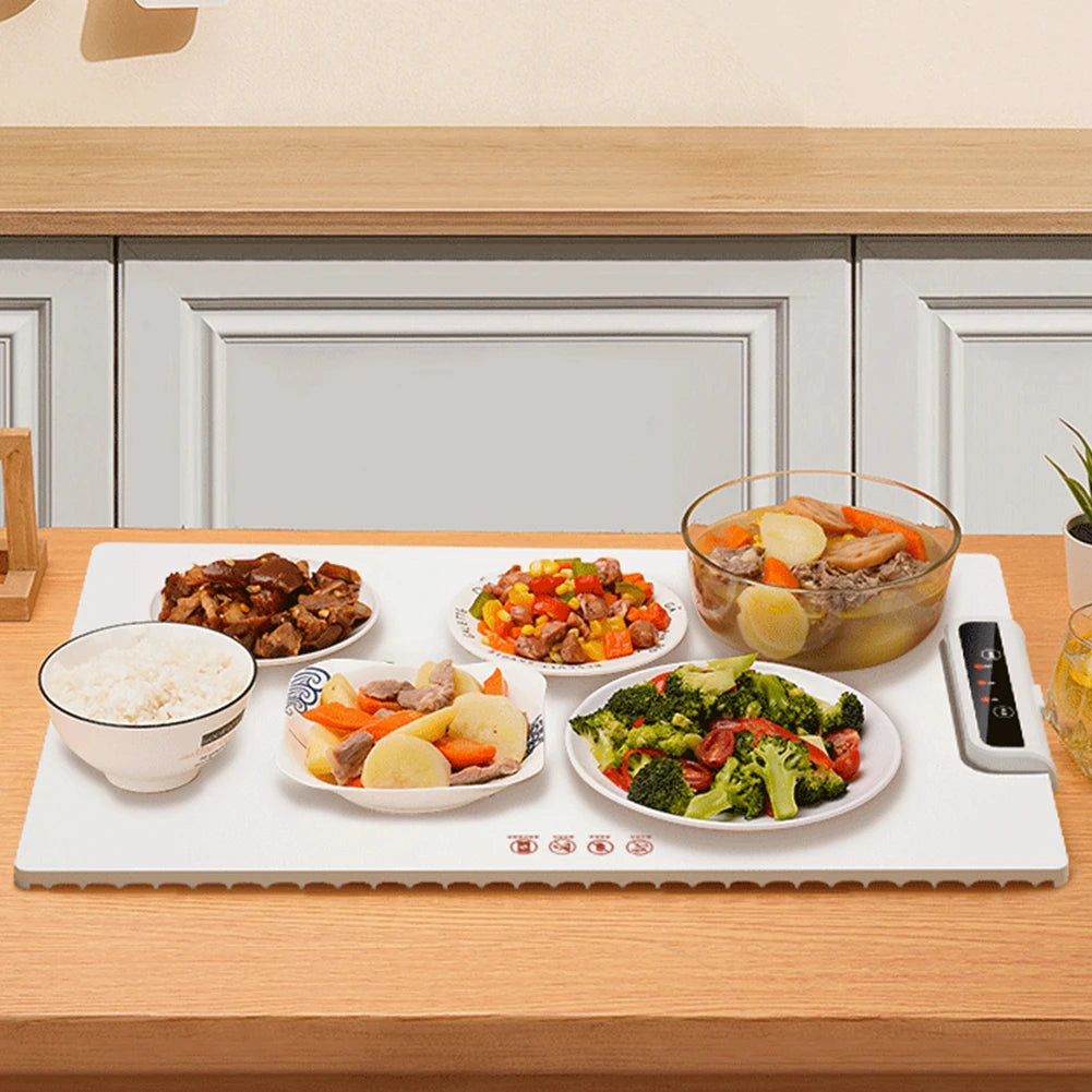 Electric Warming Tray with Adjustable Temperature for Parties & Family Gatherings - Fast Heating Silicone Plate