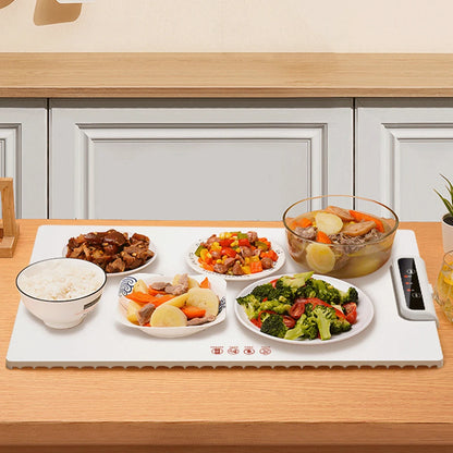 Electric Warming Tray with Adjustable Temperature for Parties & Family Gatherings - Fast Heating Silicone Plate