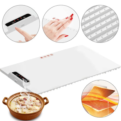 Electric Warming Tray with Adjustable Temperature for Parties & Family Gatherings - Fast Heating Silicone Plate