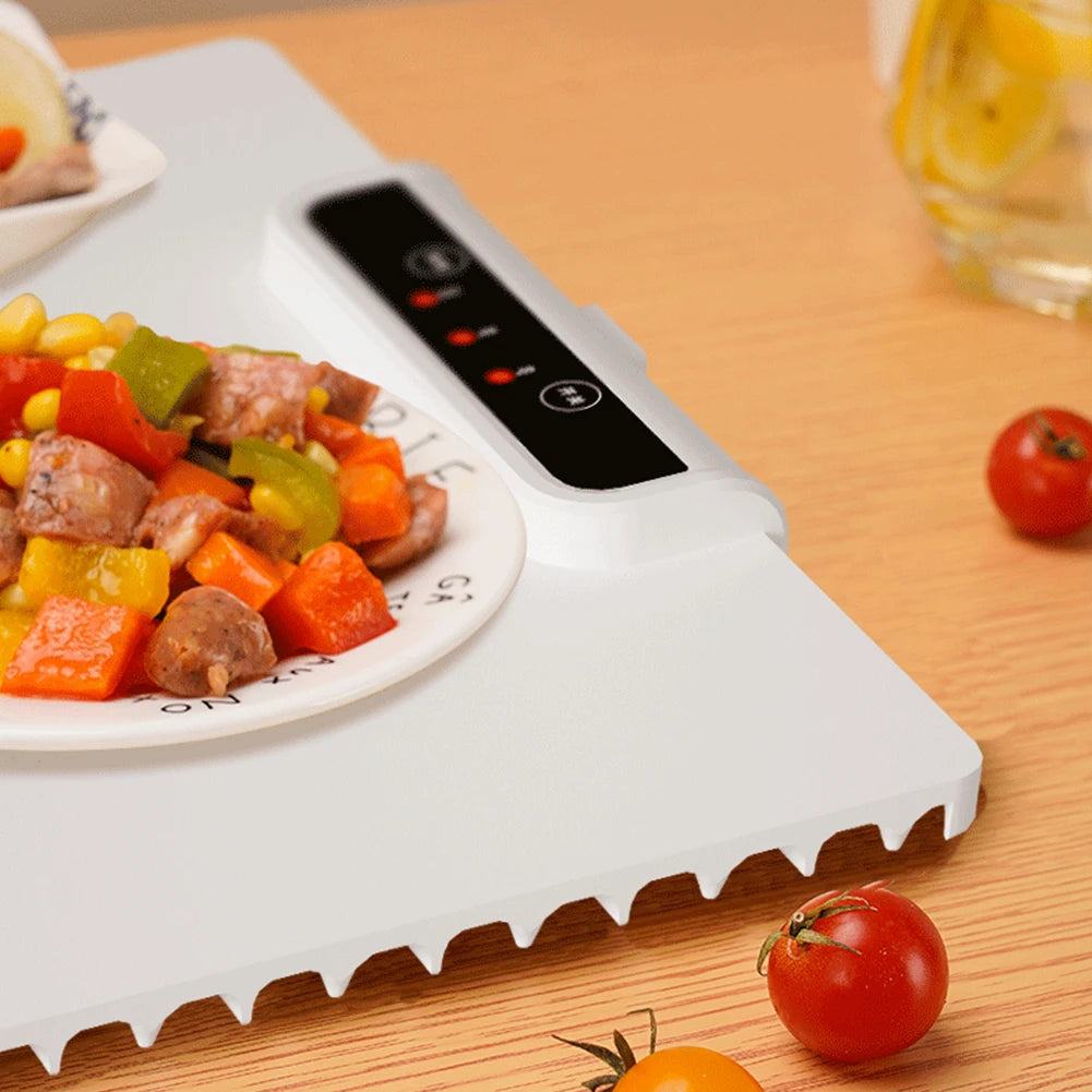 Electric Warming Tray with Adjustable Temperature for Parties & Family Gatherings - Fast Heating Silicone Plate