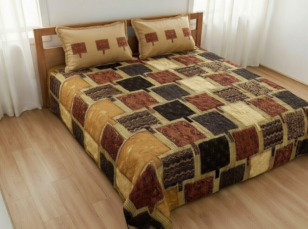 Luxurious King Size Ethnic Indian Print Cotton Bedsheet Set with 2 Pillow Covers – Transform Your Bedroom into a Cozy Exotic Retreat! ️ (108x108 Inches, Ultra-Soft & Durable)