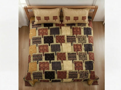 Luxurious King Size Ethnic Indian Print Cotton Bedsheet Set with 2 Pillow Covers – Transform Your Bedroom into a Cozy Exotic Retreat! ️ (108x108 Inches, Ultra-Soft & Durable)